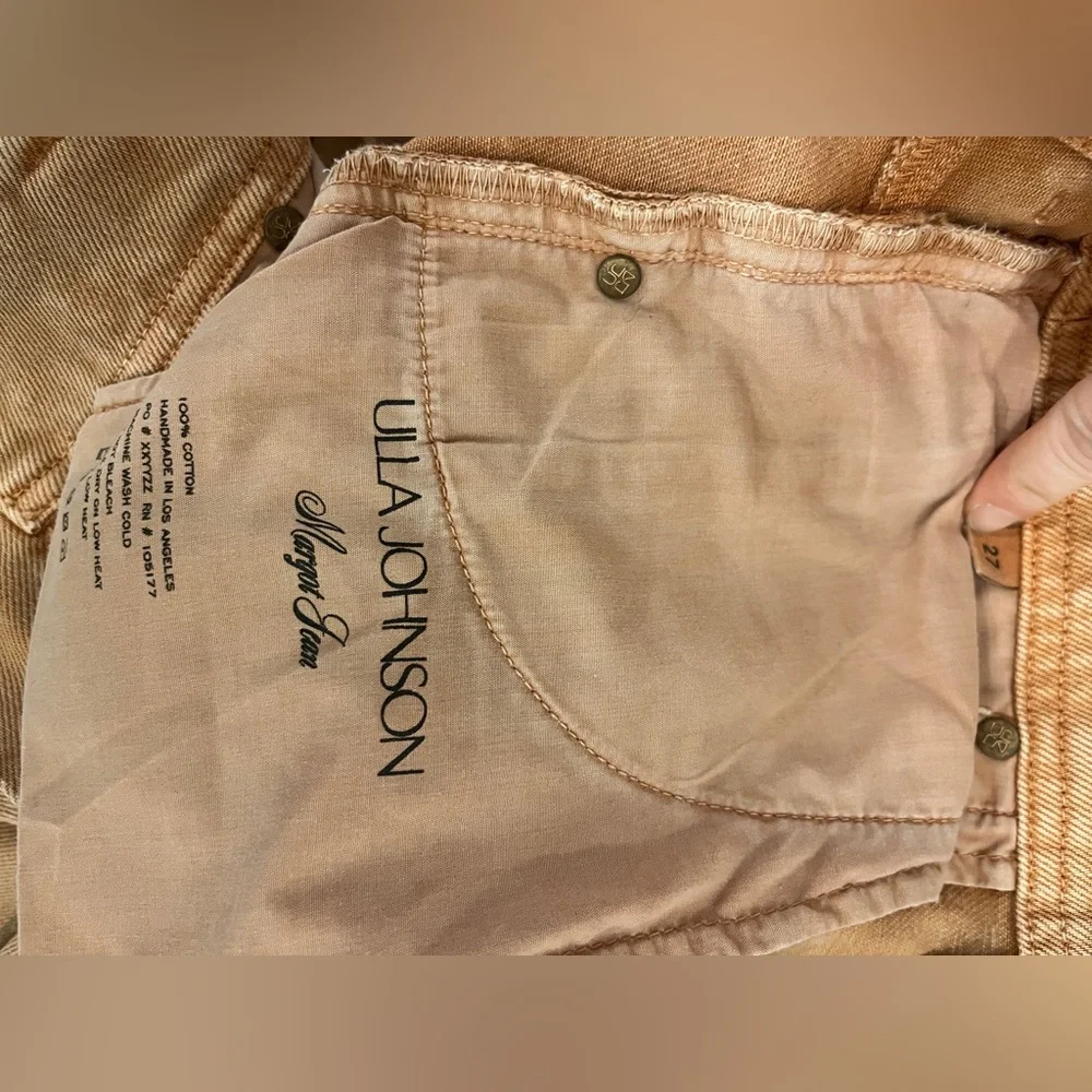 Ulla Johnson Wide Leg Margot Jean Tan/Orange Jeans - Picture 6 of 8